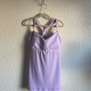 Lululemon Wrap It Up Tank Top Pink Womens 8 Criss Cross